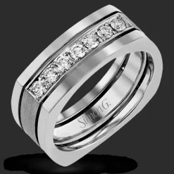 Simon G. Men's Wedding Band In 14k Or 18k Gold with Diamonds Discount