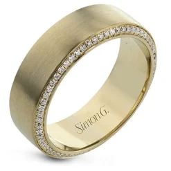 Simon G. Men's Wedding Band In 14k Or 18k Gold With Diamonds Online