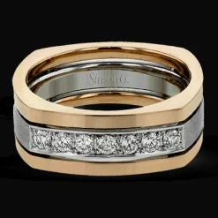 Simon G. Men's Wedding Band In 14k Or 18k Gold with Diamonds Discount