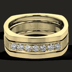 Simon G. Men's Wedding Band In 14k Or 18k Gold with Diamonds Discount