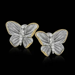 Simon G. Monarch Butterfly Earrings in 18k Gold with Diamonds Online
