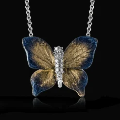 Simon G. Monarch Butterfly Pendant Necklace in 18k Gold with Diamonds Fashion