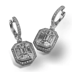 Simon G. Mosaic Earrings in 18k Gold with Diamonds Clearance