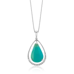 Simon G. Opal Pendant Necklace in 18k Gold with Diamonds New