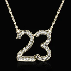 Simon G. Personalized Two-number Pendant Necklace in 18k Gold with Diamonds New