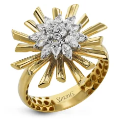 Simon G. Radiance Fashion Ring In 18k Gold With Diamonds New