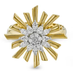 Simon G. Radiance Fashion Ring In 18k Gold With Diamonds New