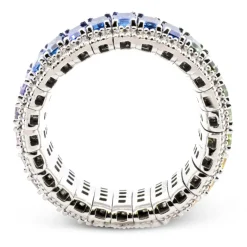 Simon G. Rainbow Sapphire Color Ring in 18k Gold with Diamonds Discount