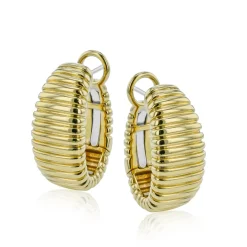 Simon G. Ribbed Hoop Earring in 18k Gold Online
