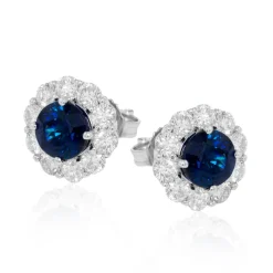 Simon G. Sapphire Stud Earrings in 18k Gold with Diamonds Outlet