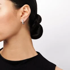 Simon G. Simon-set Huggie Hoop Earrings in 18k Gold with Diamonds Outlet