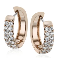 Simon G. Simon-set Huggie Hoop Earrings in 18k Gold with Diamonds Outlet