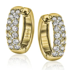 Simon G. Simon-set Huggie Hoop Earrings in 18k Gold with Diamonds Outlet