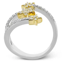 Simon G. Star Fashion Ring In 18k Gold With Diamonds New